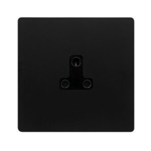 Click Definity Complete 2A Round Pin Socket Matt Black Cover Plate Black Insert