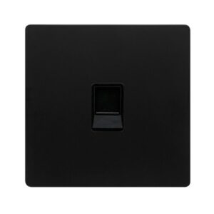 Click Definity Complete Single Rj11 (Irish/Us) Outlet Matt Black Cover Plate Black Insert
