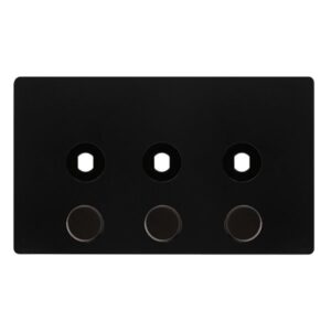 Click Definity Complete 3 Gang Unfurnished Dimmer Plate & Knobs Matt Black
