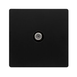 Click Definity Complete Non-Isolated Single Satellite Outlet Matt Black Cover Plate Black Insert