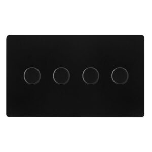 Click Definity Complete 4 Gang 2 Way 100W Dimmer Switch Matt Black