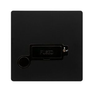 Click Definity Complete 13A Lockable Connection Unit With Optional Flex Outlet Matt Black Cover Plate Black Insert