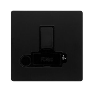 Click Definity Complete 13A Switched Lockable Connection Unit With Optional Flex Outlet Matt Black Cover Plate Black Insert