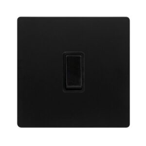 Click Definity Complete 20A Double Pole Switch Matt Black Cover Plate Black Insert