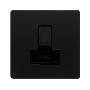Click Definity Complete 13A Switched Fused Connection Unit Matt Black Cover Plate Black Insert