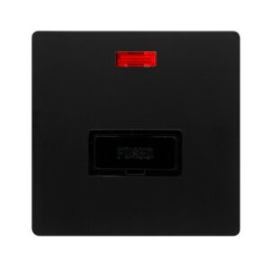 Click Definity Complete 13A Fused Connection Unit With Neon Matt Black Cover Plate Black Insert