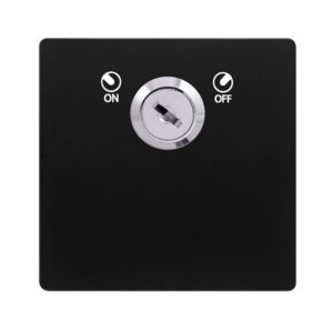 Click Definity Complete 20A Double Pole Key Lockable Switch Matt Black Cover Plate