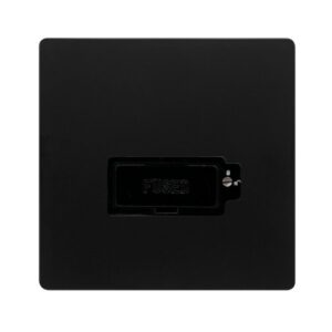 Click Definity Complete 13A Lockable Fused Connection Unit Matt Black Cover Plate Black Insert
