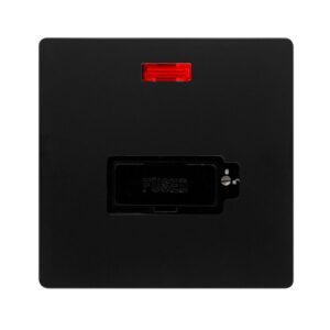Click Definity Complete 13A Lockable Fused Connection Unit With Neon Matt Black Cover Plate Black Insert