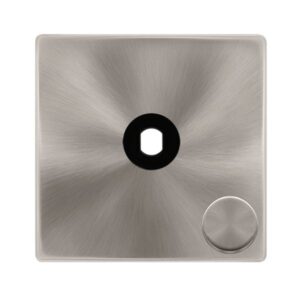Click Definity Complete 1 Gang Unfurnished Dimmer Plate & Knobs Brushed Steel