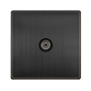 Click Definity Complete Single Non-Isolated Coaxial Outlet Matt Bronze Cover Plate Black Insert