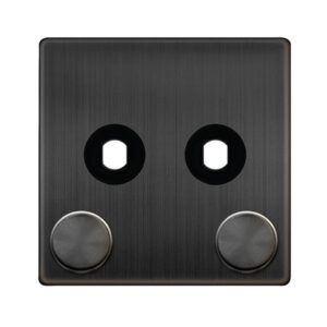 Click Definity Complete 2 Gang Unfurnished Dimmer Plate & Knobs Matt Bronze