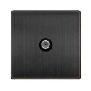 Click Definity Complete Non-Isolated Single Satellite Outlet Matt Bronze Cover Plate Black Insert
