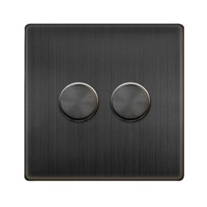 Click Definity Complete 2 Gang 2 Way 100W Dimmer Switch Matt Bronze
