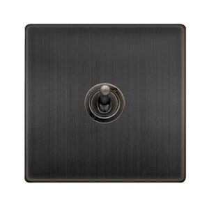 Click Definity Complete 10Ax 1 Gang 2 Way Toggle Switch Matt Bronze