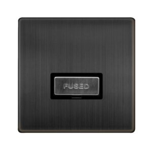 Click Definity Complete 13A Ingot Fused Connection Unit Matt Bronze Cover Plate Black Insert