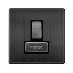 Click Definity Complete 13A Ingot Switched Fused Connection Unit Matt Bronze Cover Plate Black Insert