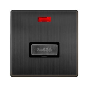 Click Definity Complete 13A Ingot Fused Connection Unit With Neon Matt Bronze Cover Plate Black Insert