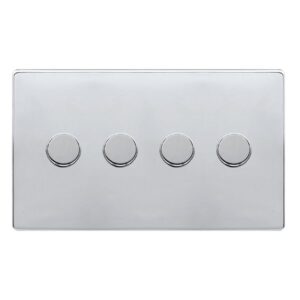 Click Definity Complete 4 Gang 2 Way 100W Dimmer Switch Polished Chrome