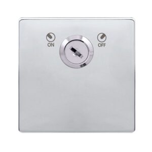 Click Definity Complete 20A Double Pole Key Lockable Switch Polished Chrome Cover Plate