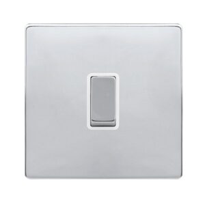 Click Definity Complete 20A Ingot Double Pole Switch Polished Chrome Cover Plate Polar White Insert