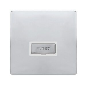 Click Definity Complete 13A Ingot Fused Connection Unit Polished Chrome Cover Plate Polar White Insert