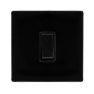 Click Definity Complete 10Ax Ingot 1 Gang 2 Way Switch Metal Black Cover Plate Black Insert