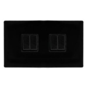 Click Definity Complete 10Ax Ingot 4 Gang 2 Way Switch Metal Black Cover Plate Black Insert