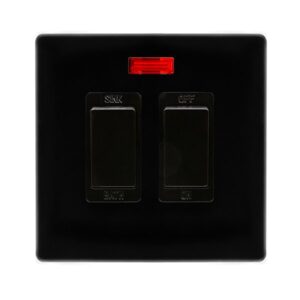 Click Definity Complete 20A Sink / Bath Switch With Neon Metal Black Cover Plate Black Insert