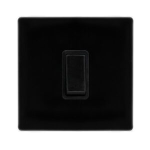 Click Definity Complete 10Ax Ingot 1 Gang Intermediate Switch Metal Black Cover Plate Black Insert