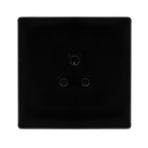 Click Definity Complete 2A Round Pin Socket Metal Black Cover Plate Black Insert