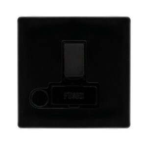 Click Definity Complete 13A Switched Fused Connection Unit With Optional Flex Outlet Metal Black Cover Plate Black Insert