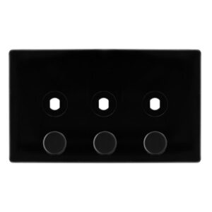Click Definity Complete 3 Gang Unfurnished Dimmer Plate & Knobs Metal Black