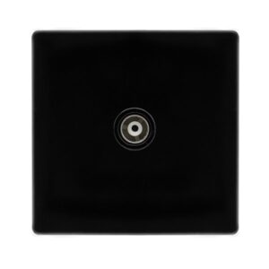 Click Definity Complete Single Isolated Coaxial Outlet Metal Black Cover Plate Black Insert