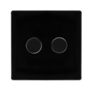 Click Definity Complete 2 Gang 2 Way 100W Dimmer Switch Metal Black