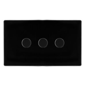 Click Definity Complete 3 Gang 2 Way 100W Dimmer Switch Metal Black