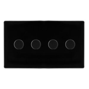 Click Definity Complete 4 Gang 2 Way 100W Dimmer Switch Metal Black