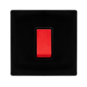 Click Definity Complete 50A 1 Gang Double Pole Switch Metal Black Cover Plate Black Insert