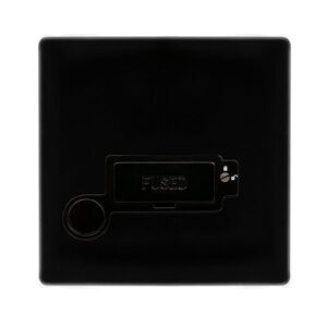 Click Definity Complete 13A Lockable Connection Unit With Optional Flex Outlet Metal Black Cover Plate Black Insert
