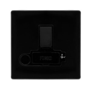 Click Definity Complete 13A Switched Lockable Connection Unit With Optional Flex Outlet Metal Black Cover Plate Black Insert