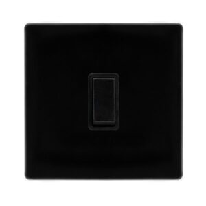 Click Definity Complete 20A Double Pole Switch Metal Black Cover Plate Black Insert