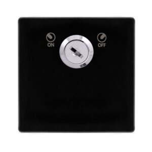 Click Definity Complete 20A Double Pole Key Lockable Switch Metal Black Cover Plate