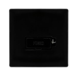 Click Definity Complete 13A Lockable Fused Connection Unit Metal Black Cover Plate Black Insert