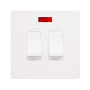 Click Definity Complete 20A Sink / Bath Switch With Neon Metal White Cover Plate Polar White Insert