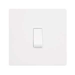 Click Definity Complete 10Ax Ingot 1 Gang Intermediate Switch Metal White Cover Plate Polar White Insert