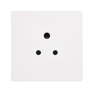 Click Definity Complete 5A Round Pin Socket Metal White Cover Plate Polar White Insert