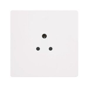 Click Definity Complete 2A Round Pin Socket Metal White Cover Plate Polar White Insert