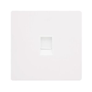 Click Definity Complete Single Rj11 (Irish/Us) Outlet Metal White Cover Plate Polar White Insert