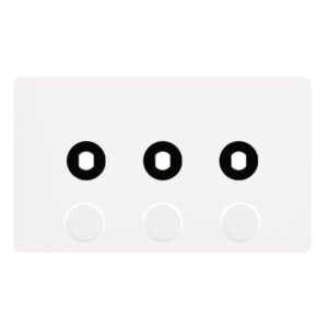 Click Definity Complete 3 Gang Unfurnished Dimmer Plate & Knobs Metal White