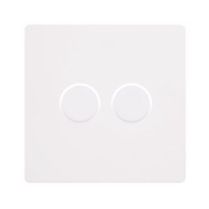 Click Definity Complete 2 Gang 2 Way 100W Dimmer Switch Metal White